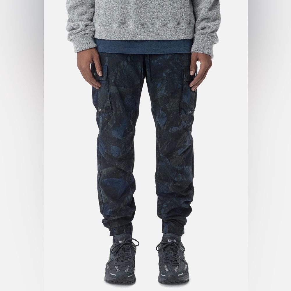 John Elliott panorama cargo pant tree camo navy XL NWT